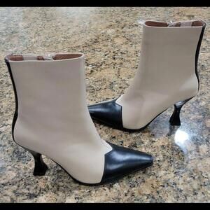 Jeffrey Campbell + Free People Pink & Black Booties Cone Heels Women's Shoes 6